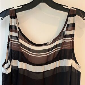Striped Sleeveless swim cover up